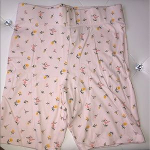 Pink floral biker shorts